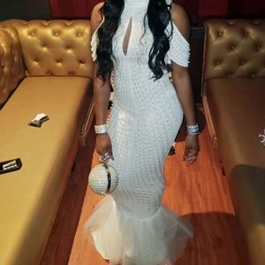 White Mermaid Giwn Dress.